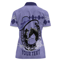 Personalized Kentucky Horse Racing Women Polo Shirt Beauty and The Horse Purple Version LT01