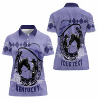 Personalized Kentucky Horse Racing Women Polo Shirt Beauty and The Horse Purple Version LT01