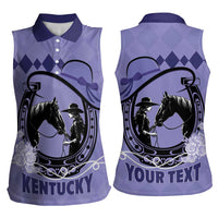 Personalized Kentucky Horse Racing Women Sleeveless Polo Shirt Beauty and The Horse Purple Version LT01