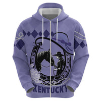 Personalized Kentucky Horse Racing Zip Hoodie Beauty and The Horse Purple Version LT01