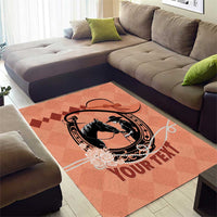 Personalized Kentucky Horse Racing Area Rug Beauty and The Horse Orange Version LT01