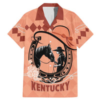 Personalized Kentucky Horse Racing Family Matching Mermaid Dress and Hawaiian Shirt Beauty and The Horse Orange Version LT01