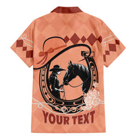 Personalized Kentucky Horse Racing Family Matching Mermaid Dress and Hawaiian Shirt Beauty and The Horse Orange Version LT01