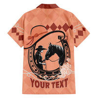 Personalized Kentucky Horse Racing Family Matching Short Sleeve Bodycon Dress and Hawaiian Shirt Beauty and The Horse Orange Version LT01