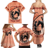 Personalized Kentucky Horse Racing Family Matching Summer Maxi Dress and Hawaiian Shirt Beauty and The Horse Orange Version LT01