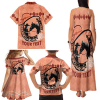 Personalized Kentucky Horse Racing Family Matching Tank Maxi Dress and Hawaiian Shirt Beauty and The Horse Orange Version LT01