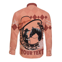 Personalized Kentucky Horse Racing Long Sleeve Button Shirt Beauty and The Horse Orange Version LT01