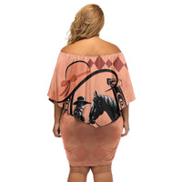 Personalized Kentucky Horse Racing Off Shoulder Short Dress Beauty and The Horse Orange Version LT01