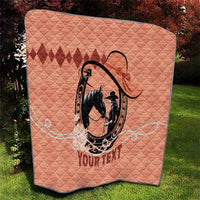 Personalized Kentucky Horse Racing Quilt Beauty and The Horse Orange Version LT01