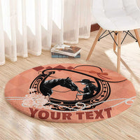 Personalized Kentucky Horse Racing Round Carpet Beauty and The Horse Orange Version LT01