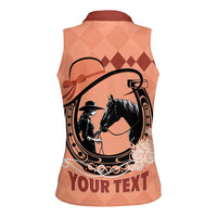 Personalized Kentucky Horse Racing Women Sleeveless Polo Shirt Beauty and The Horse Orange Version LT01