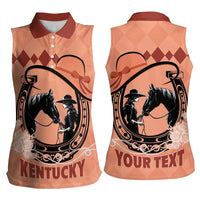 Personalized Kentucky Horse Racing Women Sleeveless Polo Shirt Beauty and The Horse Orange Version LT01