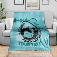 Personalized Kentucky Horse Racing Blanket Beauty and The Horse Teal Version LT01