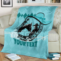 Personalized Kentucky Horse Racing Blanket Beauty and The Horse Teal Version LT01