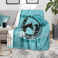 Personalized Kentucky Horse Racing Blanket Beauty and The Horse Teal Version LT01