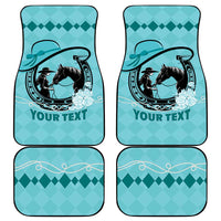 Personalized Kentucky Horse Racing Car Mats Beauty and The Horse Teal Version LT01
