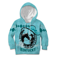 Personalized Kentucky Horse Racing Kid Hoodie Beauty and The Horse Teal Version LT01