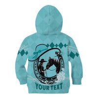 Personalized Kentucky Horse Racing Kid Hoodie Beauty and The Horse Teal Version LT01