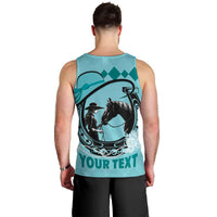 Personalized Kentucky Horse Racing Men Tank Top Beauty and The Horse Teal Version LT01