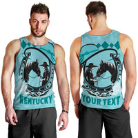 Personalized Kentucky Horse Racing Men Tank Top Beauty and The Horse Teal Version LT01