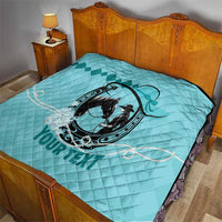 Personalized Kentucky Horse Racing Quilt Beauty and The Horse Teal Version LT01