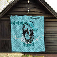 Personalized Kentucky Horse Racing Quilt Beauty and The Horse Teal Version LT01