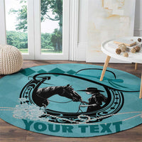Personalized Kentucky Horse Racing Round Carpet Beauty and The Horse Teal Version LT01