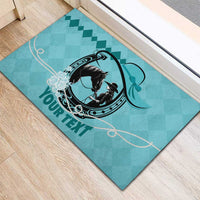 Personalized Kentucky Horse Racing Rubber Doormat Beauty and The Horse Teal Version LT01