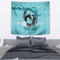 Personalized Kentucky Horse Racing Tapestry Beauty and The Horse Teal Version LT01