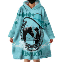 Personalized Kentucky Horse Racing Wearable Blanket Hoodie Beauty and The Horse Teal Version LT01