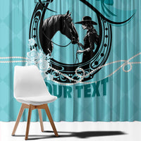 Personalized Kentucky Horse Racing Window Curtain Beauty and The Horse Teal Version LT01