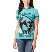 Personalized Kentucky Horse Racing Women Polo Shirt Beauty and The Horse Teal Version LT01