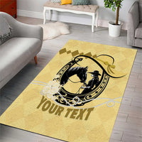 Personalized Kentucky Horse Racing Area Rug Beauty and The Horse Yellow Version LT01