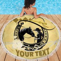 Personalized Kentucky Horse Racing Beach Blanket Beauty and The Horse Yellow Version LT01