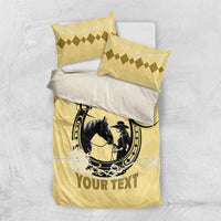 Personalized Kentucky Horse Racing Bedding Set Beauty and The Horse Yellow Version LT01