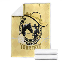 Personalized Kentucky Horse Racing Blanket Beauty and The Horse Yellow Version LT01