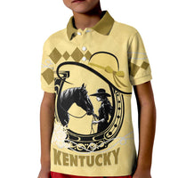 Personalized Kentucky Horse Racing Kid Polo Shirt Beauty and The Horse Yellow Version LT01