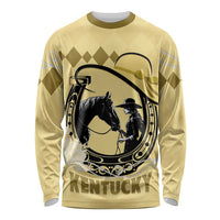 Personalized Kentucky Horse Racing Long Sleeve Shirt Beauty and The Horse Yellow Version LT01