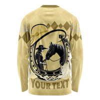 Personalized Kentucky Horse Racing Long Sleeve Shirt Beauty and The Horse Yellow Version LT01