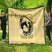 Personalized Kentucky Horse Racing Quilt Beauty and The Horse Yellow Version LT01