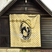 Personalized Kentucky Horse Racing Quilt Beauty and The Horse Yellow Version LT01