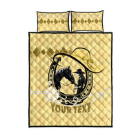 Personalized Kentucky Horse Racing Quilt Bed Set Beauty and The Horse Yellow Version LT01