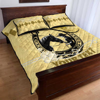 Personalized Kentucky Horse Racing Quilt Bed Set Beauty and The Horse Yellow Version LT01