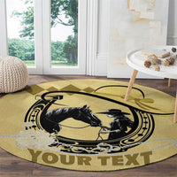 Personalized Kentucky Horse Racing Round Carpet Beauty and The Horse Yellow Version LT01