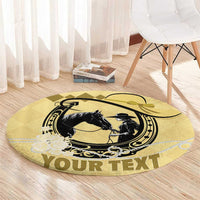 Personalized Kentucky Horse Racing Round Carpet Beauty and The Horse Yellow Version LT01