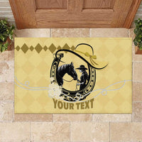 Personalized Kentucky Horse Racing Rubber Doormat Beauty and The Horse Yellow Version LT01