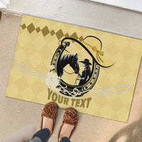 Personalized Kentucky Horse Racing Rubber Doormat Beauty and The Horse Yellow Version LT01