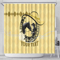 Personalized Kentucky Horse Racing Shower Curtain Beauty and The Horse Yellow Version LT01