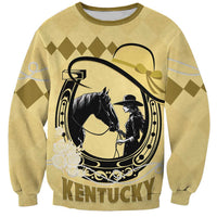 Personalized Kentucky Horse Racing Sweatshirt Beauty and The Horse Yellow Version LT01