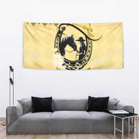 Personalized Kentucky Horse Racing Tapestry Beauty and The Horse Yellow Version LT01